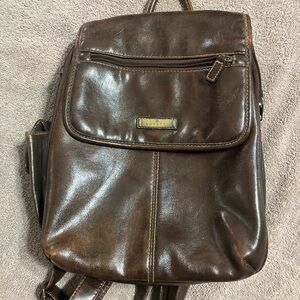 LOFT Dark Brown Leather Men's Backpack